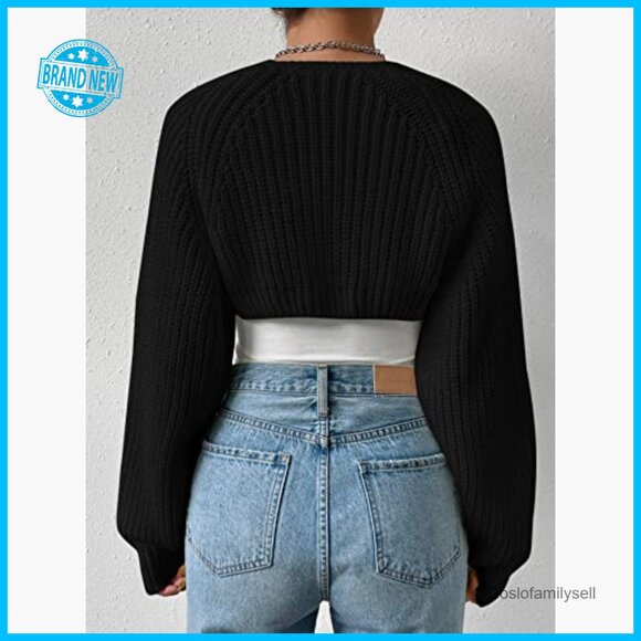 Y2K Cropped Cardigan Lightweight Knit Open Front Bolero Shrug Spring Fall - Picture 2 of 6